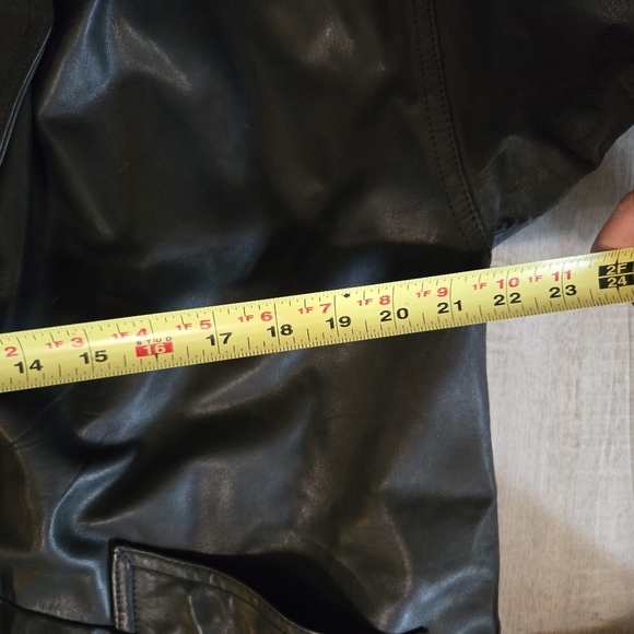 Gino Di Giorgio by Comint Coat Black Leather 80s 90s Lined Size Small - Picture 7 of 14